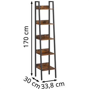 Produktbild für Bücherregal Vasagle LLS109B01, schwarz / vintage braun