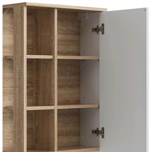 Produktbild für Bad-Hängeschrank Vicco Karen, weiß / sonoma eiche