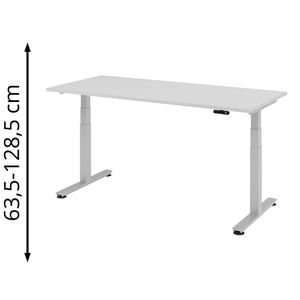 Schreibtisch Hammerbacher XDSM 19, lichtgrau / silber