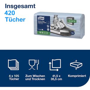 Produktbild für Einwegtücher Tork Heavy-Duty, 530279, W4, blau