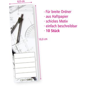 Produktbild für Rückenschilder itenga Technische Zeichnung