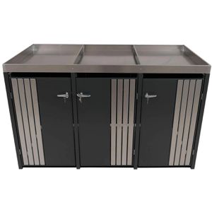 Produktbild für Mülltonnenbox Mendler HWC-O67, Metall