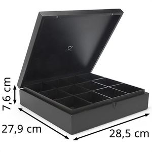 Produktbild für Teebox Bredemeijer 184008, für Teebeutel, schwarz, aus Bambus