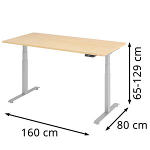 Produktbild für Schreibtisch Böttcher-AG Base Lite, ahorn / silber