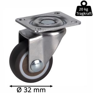 Produktbild für Möbelrolle Dörner+Helmer 790520, mit Anschraubplatte