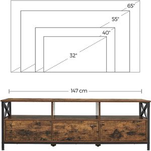Produktbild für Lowboard Vasagle LTV301B01V2, aus Holz, braun