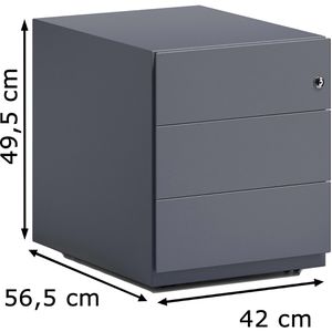 Produktbild für Rollcontainer Bisley Note, aus Metall, anthrazit