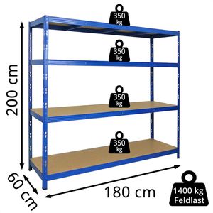 Produktbild für Weitspannregal PROREGAL Goliath, 4 Holzböden