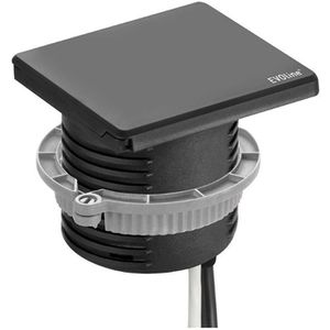Produktbild für Einbausteckdose EVOline Square80, schwarz, mit 3 m Kabel