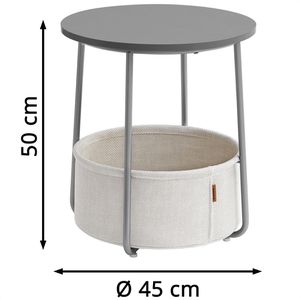 Produktbild für Beistelltisch Vasagle LET223G49 zementgrau / weiß