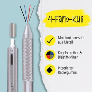 Produktbild für Multifunktionsstift Online Multipen 4-in-1 silber