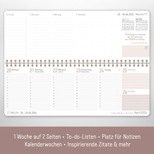 Produktbild für Tischkalender Häfft 9951-8, Soft Beige, Jahr 2026