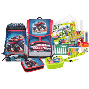 Produktbild für Schulranzen Jolly Ergonomic Flexi Monster Racer, 46-teilig