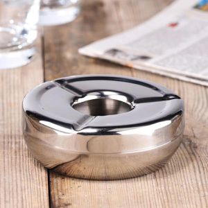 Produktbild für Aschenbecher Böttcher-AG silber, Indoor &amp; Outdoor, mit Deckel