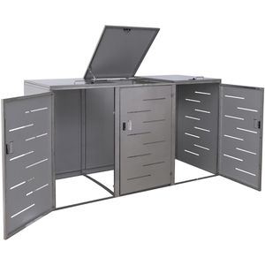 Mülltonnenbox Mendler HWC-E83, Edelstahl