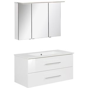 Waschtisch Fackelmann B.perfekt, mit Spiegelschrank, weiß