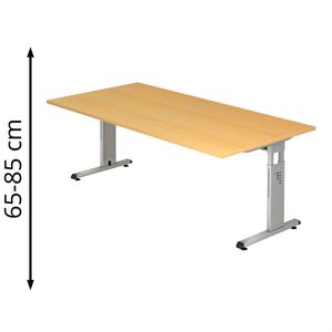 Produktbild für Schreibtisch Hammerbacher O-Serie, buche / silber