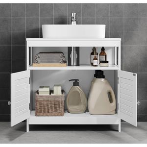 Produktbild für Waschbeckenunterschrank Vasagle BBC02WT, stehend