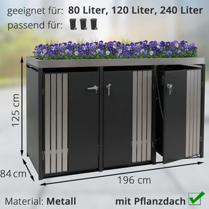 Produktbild für Mülltonnenbox Mendler HWC-O67, Metall