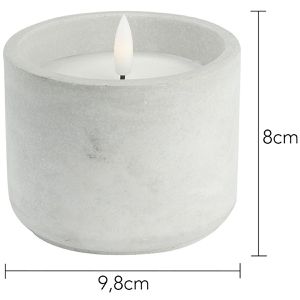 Produktbild für LED-Kerze Ideen-mit-Herz 013532-02, Echtwachs im Beton-Gefäß
