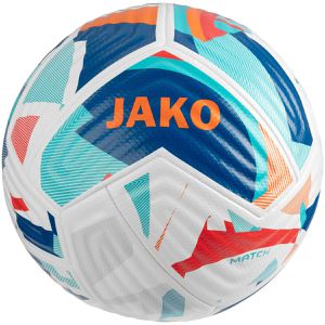 JAKO Fußball Flow, 2376-665, Größe 5, weiß/blau/orange, 430 Gramm, Spielball