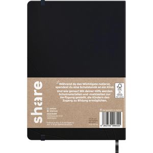 Produktbild für Notizbuch share 4-0014001, Upcycling, schwarz, A5