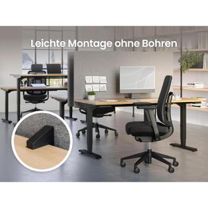 Produktbild für Tischtrennwand Ergotopia RGOFOC-160-G, grau