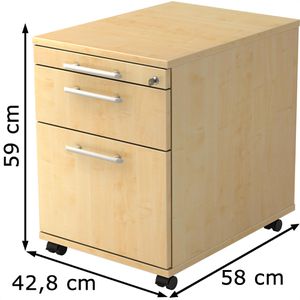Produktbild für Rollcontainer Hammerbacher H-Serie, aus Holz, ahorn