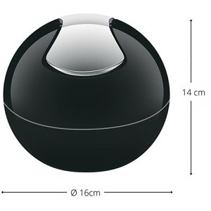 Produktbild für Mülleimer Spirella Bowl, 10.14972, schwarz