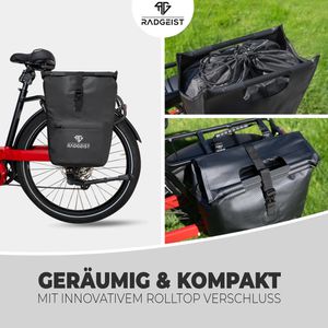 Produktbild für Gepäckträgertasche Radgeist SB-BL-14, schwarz, 28 Liter