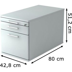 Produktbild für Rollcontainer Hammerbacher N-Serie, aus Holz, lichtgrau