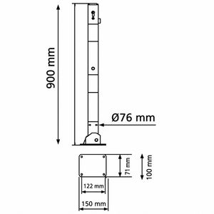 Produktbild für Absperrpfosten Schake 476UZB+2, 2 Ösen, rot/weiß, aus Metall