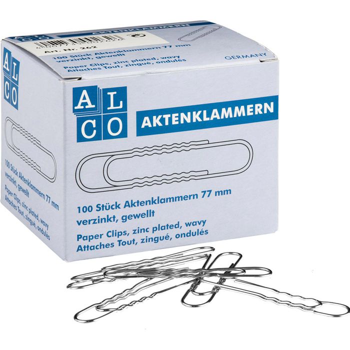 DURABLE Aktenklammern, verzinkt, rund, 77 mm - Büroklammern
