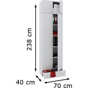Produktbild für Aktenschrank VCM Vandol 912249, aus Holz, weiß