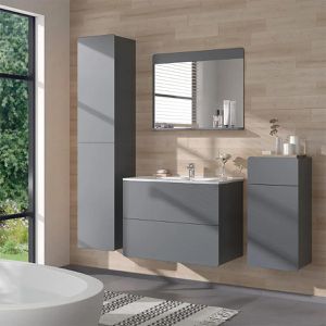 Produktbild für Badmöbel-Set Vicco Izan, grau, 4-teilig