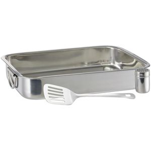 Auflaufform Relaxdays 10024735, Set, silber, aus Edelstahl