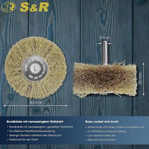 Produktbild für Drahtbürste S&amp;R 135.080.035, Holz-Struktur-Bürste Ø 80mm