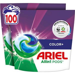 Ariel Waschmittel All-in-1 Colorwaschmittel, Pods, Color+, 2,15 kg, Waschladungen 100