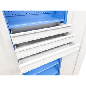 Produktbild für Werkzeugschrank Güde Typ Universal, aus Metall, blau / grau