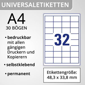 Produktbild für Universaletiketten Zweckform 4789, selbstklebend, weiß