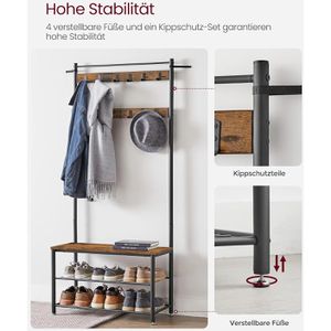 Produktbild für Garderobenständer Vasagle HSR401B01, schwarz