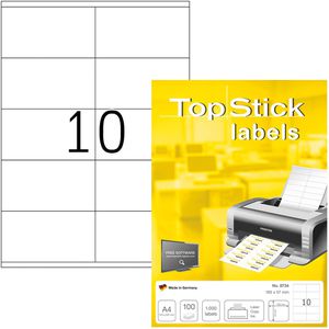 Universaletiketten TopStick labels, 8734, weiß