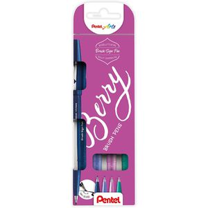 Brush-Pen Pentel SES15B-4, Berry Brush Pen Set
