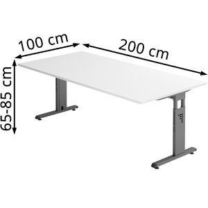 Produktbild für Schreibtisch Hammerbacher O-Serie, weiß / graphit