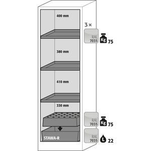 Produktbild für Gefahrstoffschrank asecos Q-Classic 90, 30076, mit 3 Fachböden
