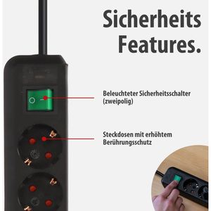 Produktbild für Steckdosenleiste Brennenstuhl Eco-Line, 3m Kabel