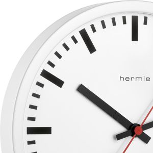Produktbild für Wanduhr Hermle Grand Central 30471, Edelstahl, analog, Funkuhr