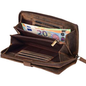Produktbild für Portemonnaie Ratschkatl Soferl, braun, aus Echt Leder