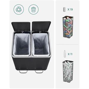 Produktbild für Mülleimer Songmics LTB30BK, schwarz