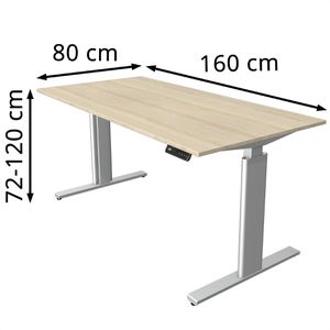 Produktbild für Schreibtisch Kerkmann Move 3 Tube, ahorn / silber